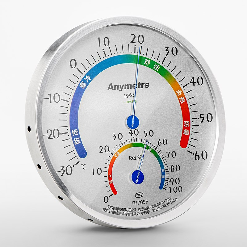 美德时TH702F大表盘温湿度计家用高精度工业仓库壁挂式干湿温度表