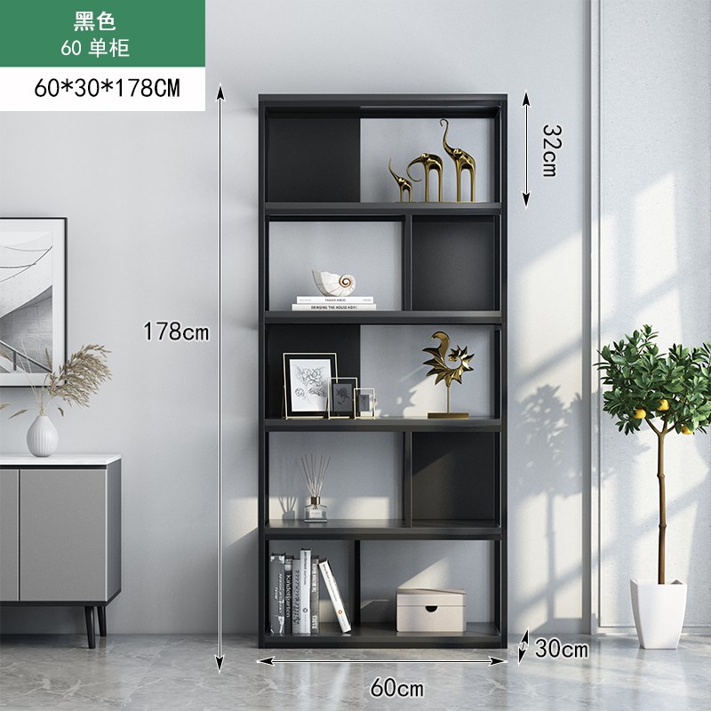 书架落地置物架客厅展示架铁艺多层收纳架子一体靠墙家用手办柜子