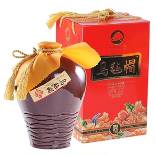礼盒喜庆送礼浙江绍兴传统型半干黄酒 乌毡帽陶藏花雕酒2.5Lx1坛装