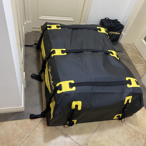 高端反光双重防暴雨黄色129公分汽车车顶包户外防水包pvc夹网革