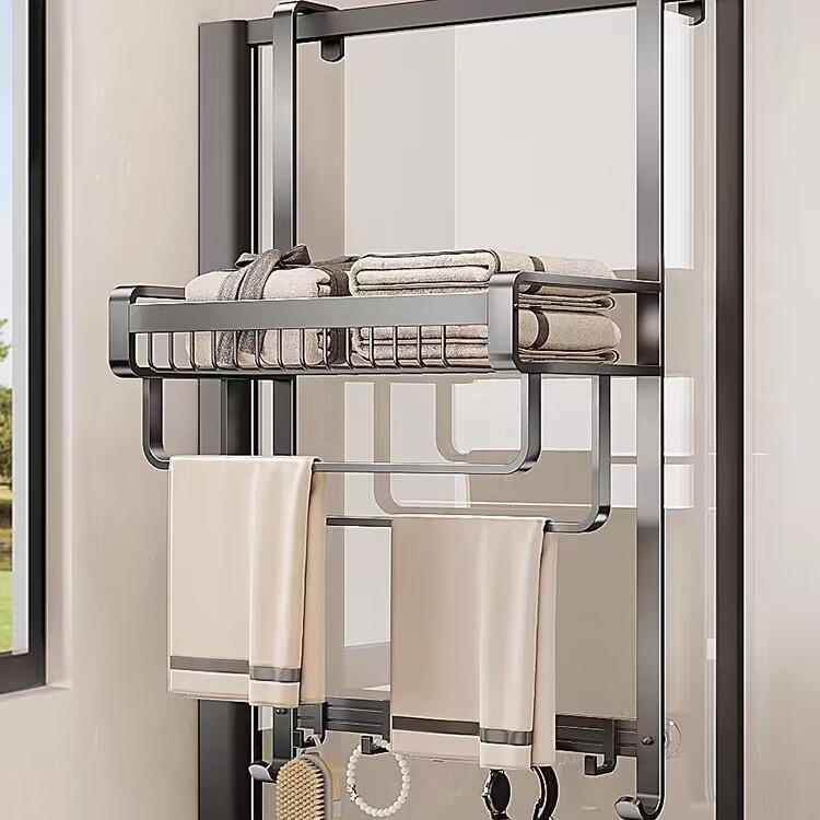 浴室淋浴房挂篮玻璃门挂架卫生间放浴巾毛巾衣服收纳架厕所置物架