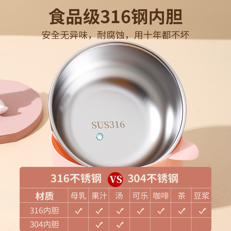 316不锈钢碗家用汤饭碗带盖汤碗保温儿童小学生小碗可微波