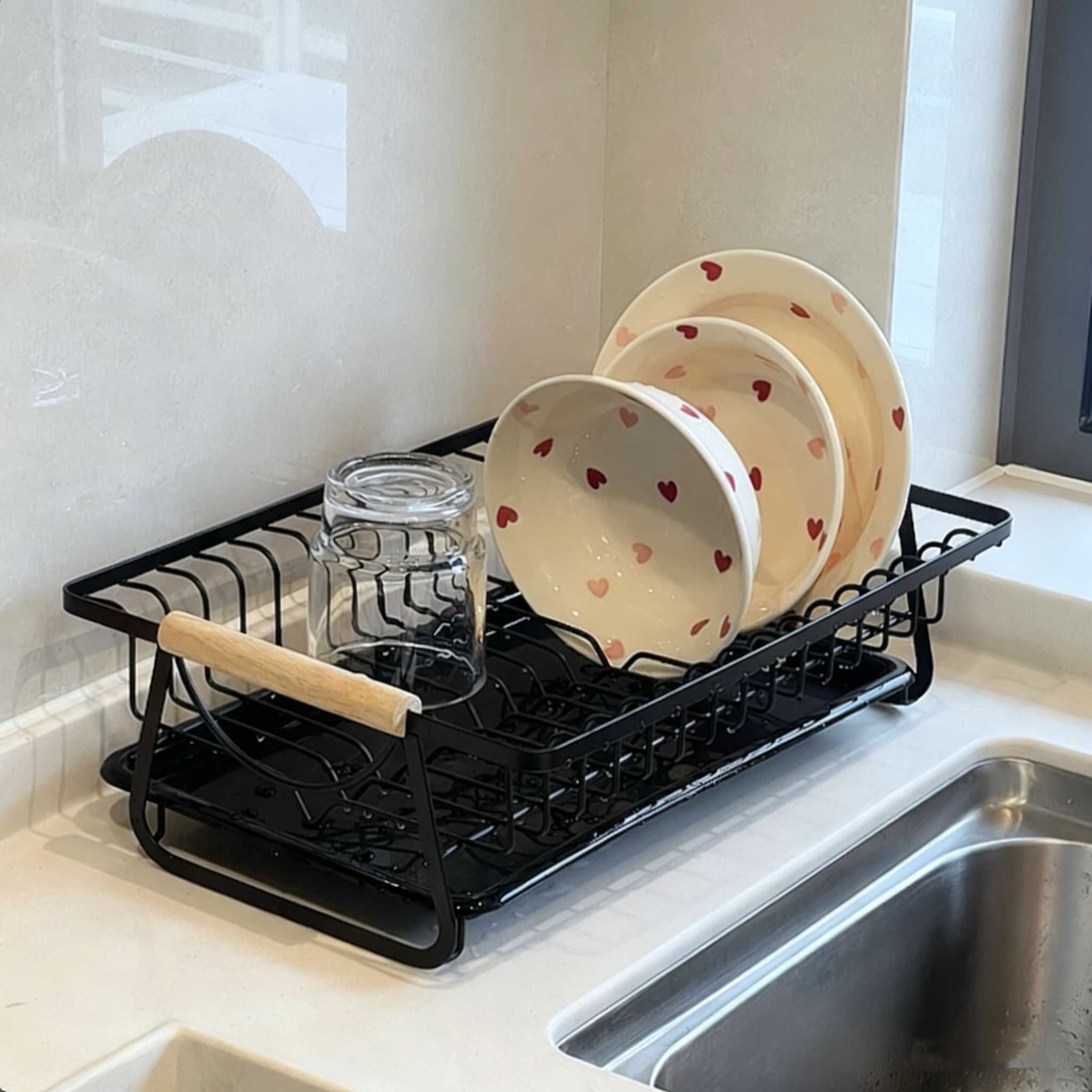 日式厨房沥水碗碟架多功能铁艺收纳架高颜值餐具收纳筐滤水置物架