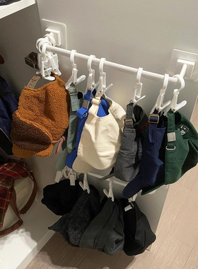 帽子收纳架门后宿舍衣柜免打孔挂帽子粘胶挂钩多功能置物架夹子