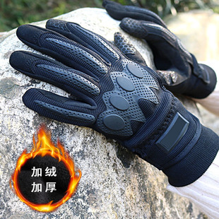 正品战术手套男制式防寒加绒户外骑行军迷触屏黑色内手套冬A3-07