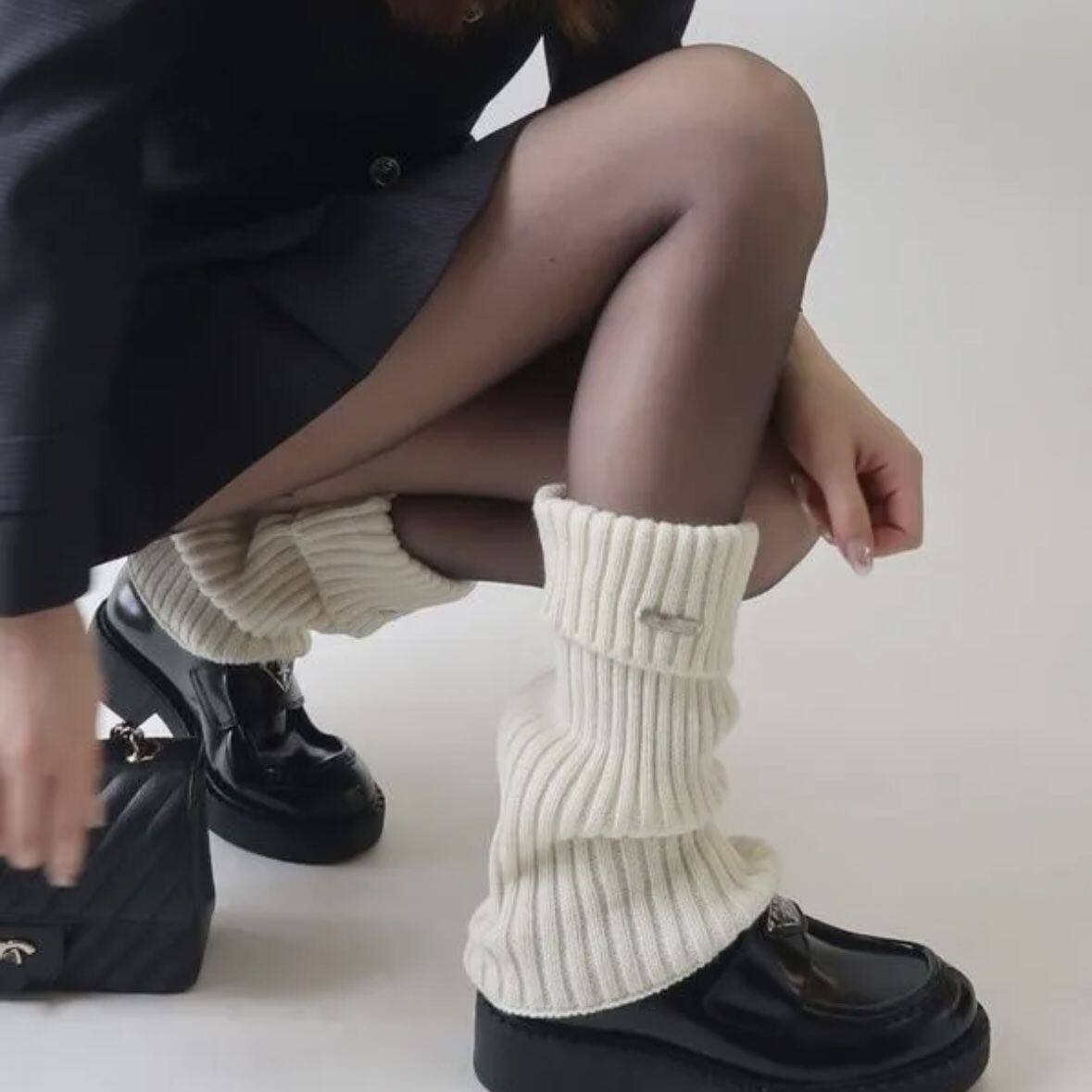 秋冬宽松腿套日系少女堆堆袜袜