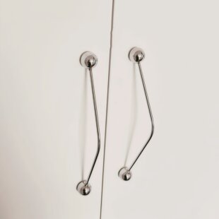 法式极简拉手中古风橱柜门衣柜家具抽屉包豪斯轻奢亮银色衣柜把手