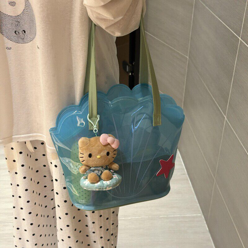 贝壳游泳包透明防水果冻