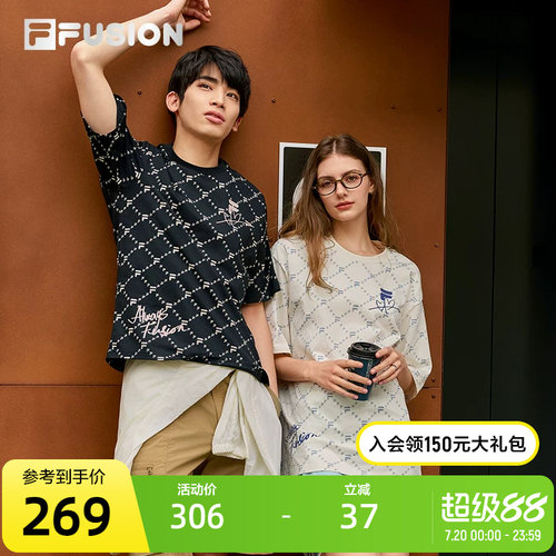 FILAFUSION斐乐短袖T情侣