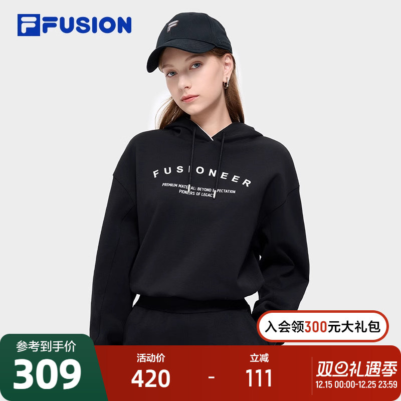FILAFUSION斐乐女针织连帽上衣