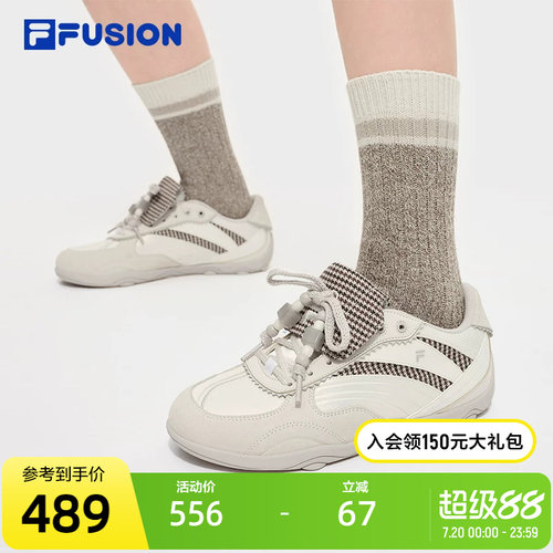 FILA FUSION斐乐潮牌女鞋FLORA 机能潮鞋2025冬季新款薄底休闲鞋