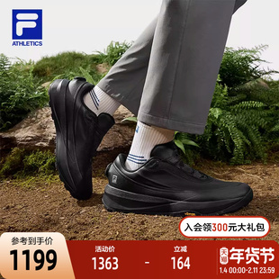 眼界2|FILA斐乐BOA革面运动鞋男鞋2026春季新款牛皮防水越野跑鞋