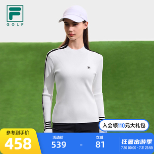 立領(lǐng)高爾夫運(yùn)動(dòng)長(zhǎng)袖 FILA 斐樂(lè)官方女士編織衫 2023春修身 上衣
