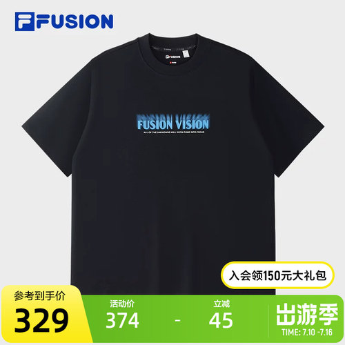 FILAFUSION斐乐情侣款针织短袖衫
