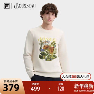 圆领上衣针织套头衫 FILA 新款 卢梭斐乐套头氧气卫衣男2024冬季