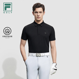 2023秋高尔夫运动抗紫外线上衣 FILA 斐乐官方男士 短袖 POLO衫