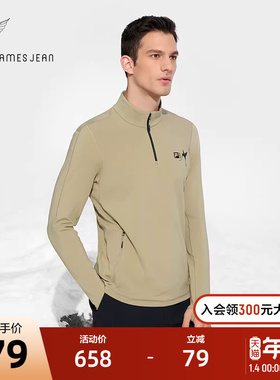 FILA X JAMES JEAN联名系列斐乐官方男子针织长袖T恤2024冬款上衣
