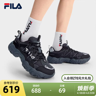 运动鞋 FILA 老爹鞋 黑色鞋 子休闲鞋 新款 斐乐官方猫爪6男鞋 2025夏季