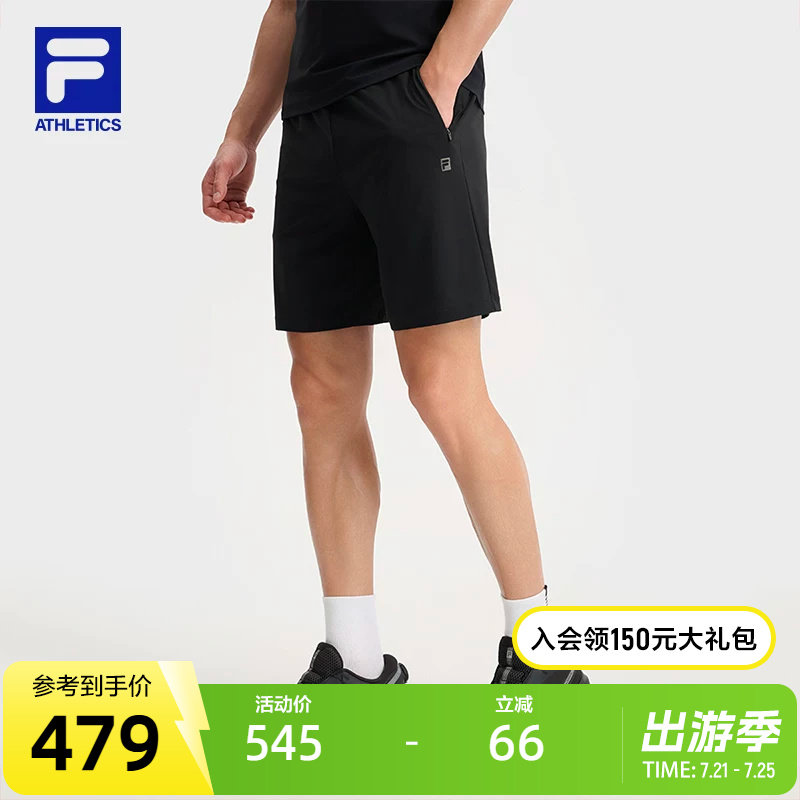 FILA 斐乐官方男士针织短裤2025秋季新款跑步健身运动基础五分裤