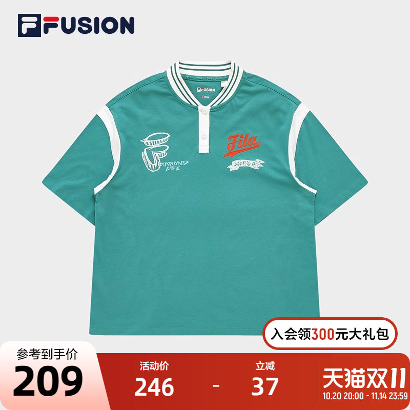 斐乐潮牌夏季POLO短袖棒球领女