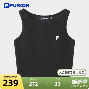 FILA 新款 休闲紧身无袖 上衣 FUSION斐乐潮牌女子针织背心2025夏季