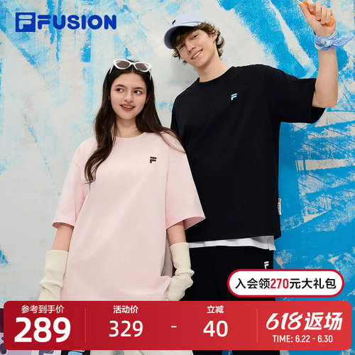 FILAFUSION斐乐中性针织短袖衫