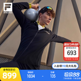 健身运动基础防晒上衣 FILA 斐乐官方男士 针织长袖 外套2025夏新款