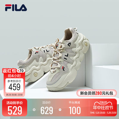 FILA 斐乐情侣篮球鞋男鞋2022冬季休闲鞋面包鞋女鞋复古老爹鞋子