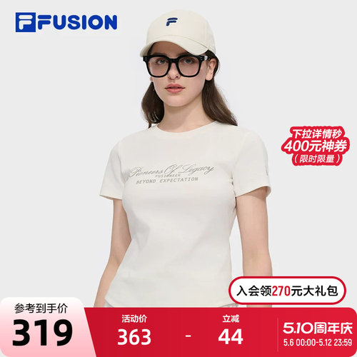FILAFUSION斐乐女子针织短袖衫