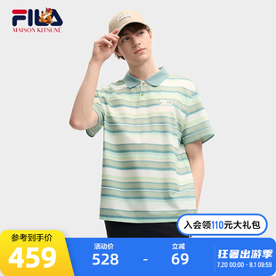 KITSUNÉ斐乐男子短袖 FILA MAISON 条纹上衣 POLO衫 2025夏新款