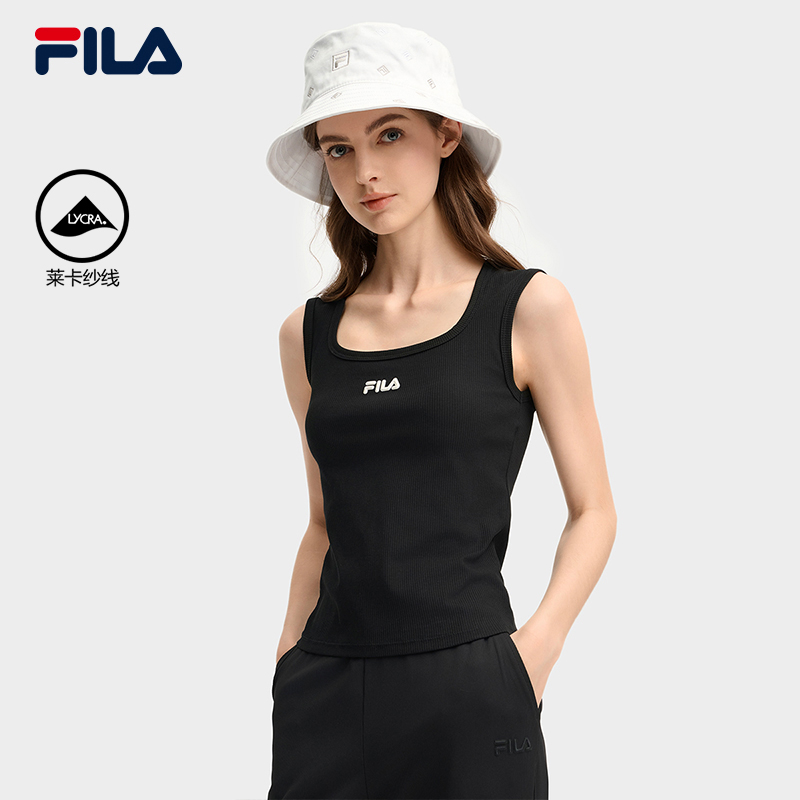 FILA 斐乐官方女子针织背心2025秋新款时尚休闲简约修身无袖上衣
