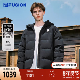 FILA FUSION斐乐潮牌情侣款羽绒服冬季短款防风宽松保暖加厚外套