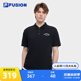休闲宽松上衣 FILA FUSION斐乐潮牌男子针织短袖 POLO衫 2025夏新款