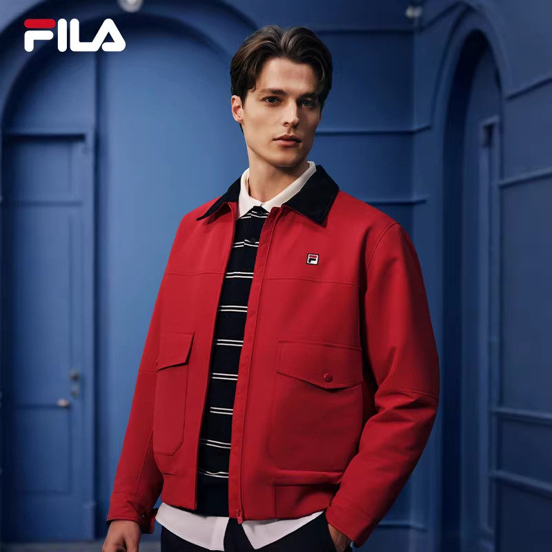 FILA 斐乐官方男士棉服2026春新款时尚休闲舒适经典夹克保暖外套