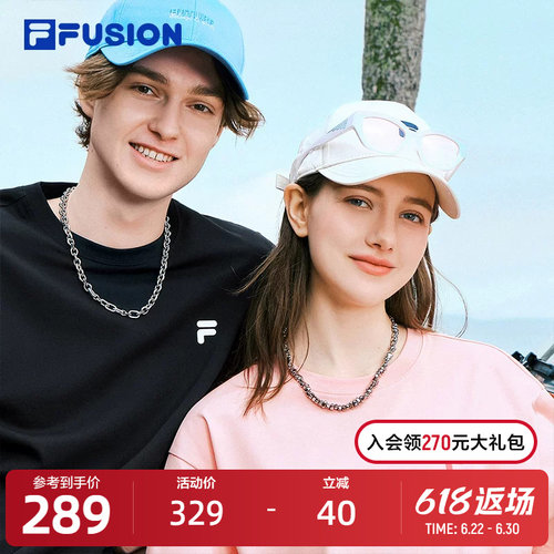 FILAFUSION斐乐情侣针织短袖衫