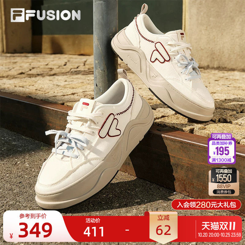 FILA FUSION 斐乐潮牌女鞋厚底帆布鞋2026夏季新款情