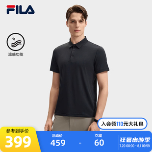 新款 FILA 2024秋季 斐乐凉感翻领短袖 商务休闲运动透气T恤 POLO衫