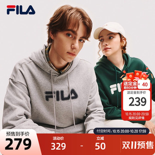 休闲宽松针织长袖 FILA 新款 连帽卫衣2025秋季 上衣 斐乐官方情侣款