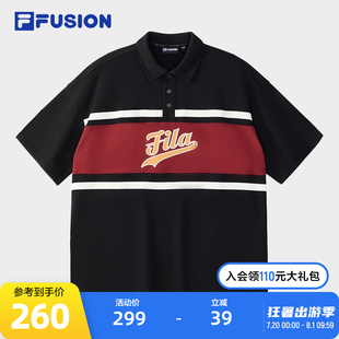 纯棉T恤上衣 FILA FUSION斐乐潮牌男子翻领短袖 POLO衫 2024秋新款