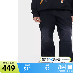 新款 男2024春季 时尚 纯棉工装 FILA 直口裤 FUSION斐乐潮牌梭织长裤