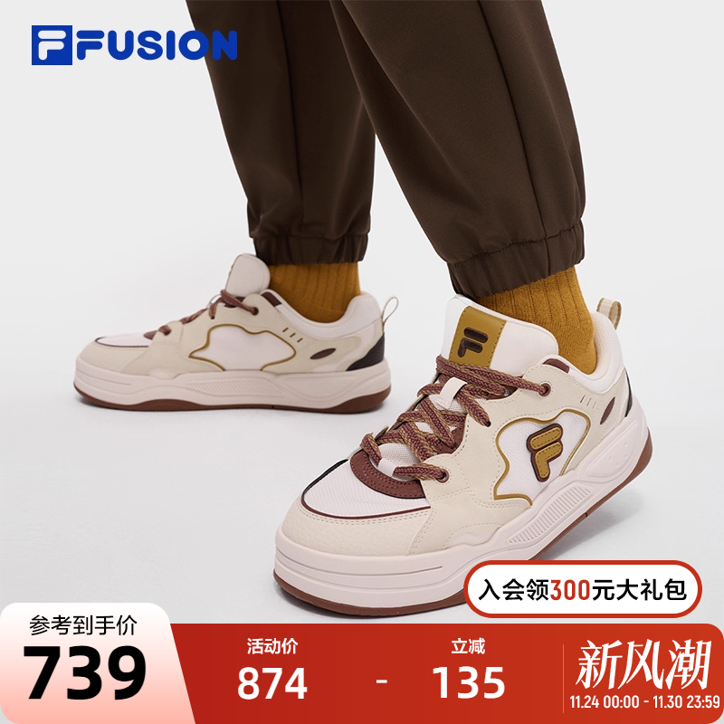 FILA FUSION斐乐潮牌男鞋BANK II DX SO滑板生活鞋2025冬新款板鞋