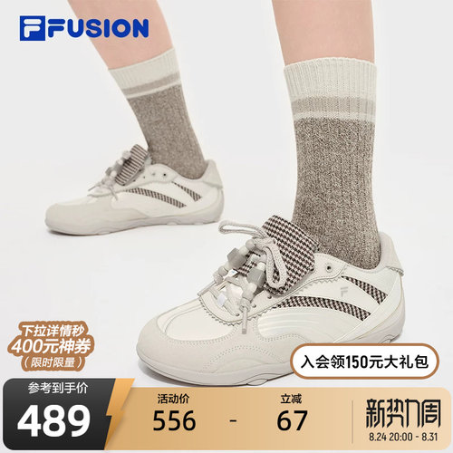 FILA FUSION斐乐潮牌女鞋FLORA 机能潮鞋2025冬季新款薄底休闲鞋