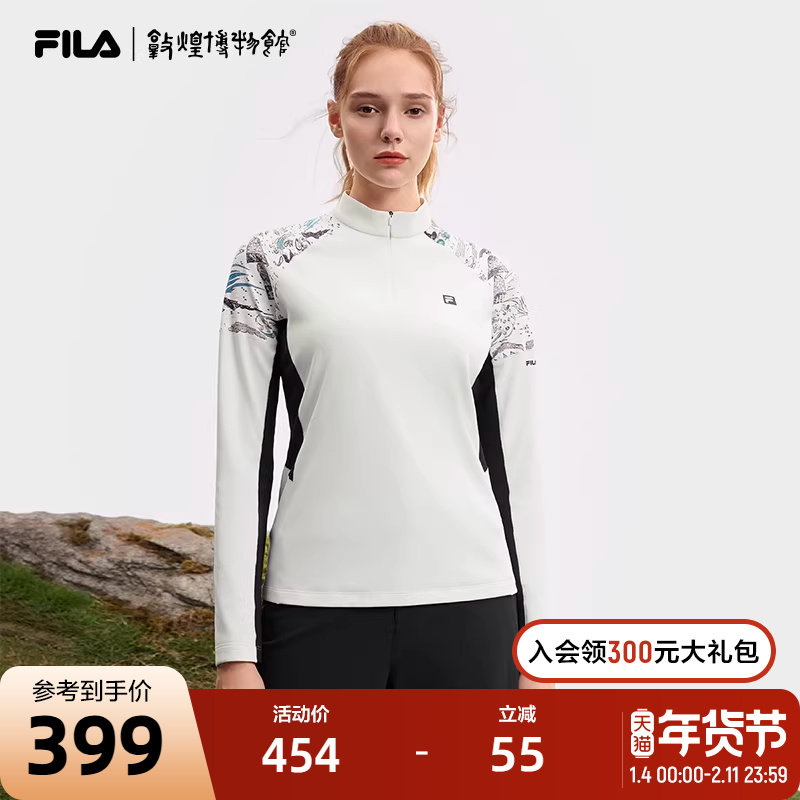 FILA｜敦煌博物馆联名斐乐长袖T恤女2025春新上衣,运动服/休闲服装,运动T恤,淘宝优惠券,粉丝福利购,淘宝优惠卷