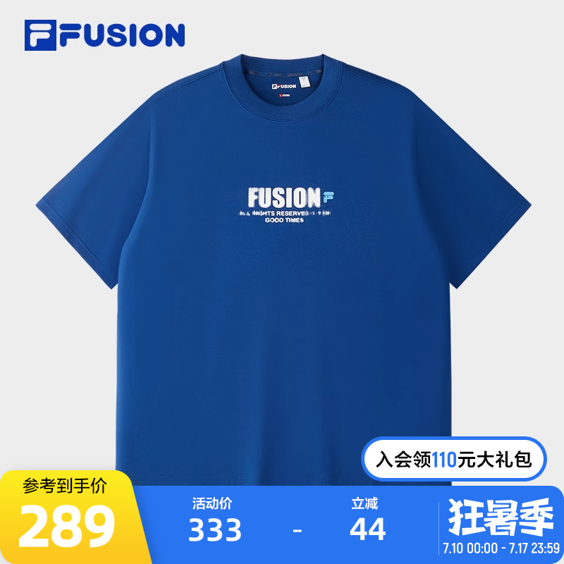 FILAFUSION斐乐情侣款针织短袖衫