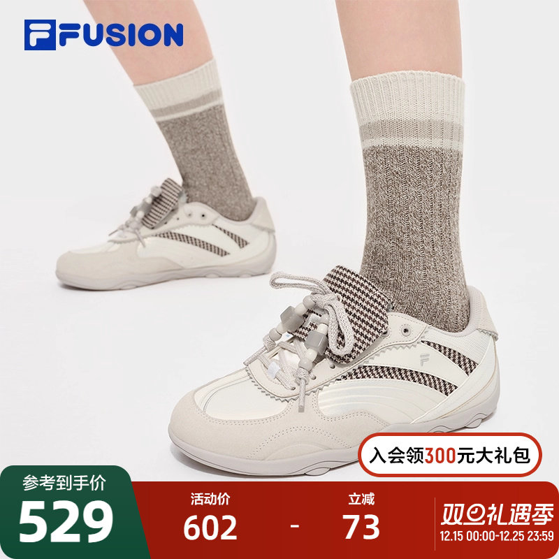 FILA FUSION斐乐潮牌女鞋FLORA 机能潮鞋2025冬季新款薄底休闲鞋