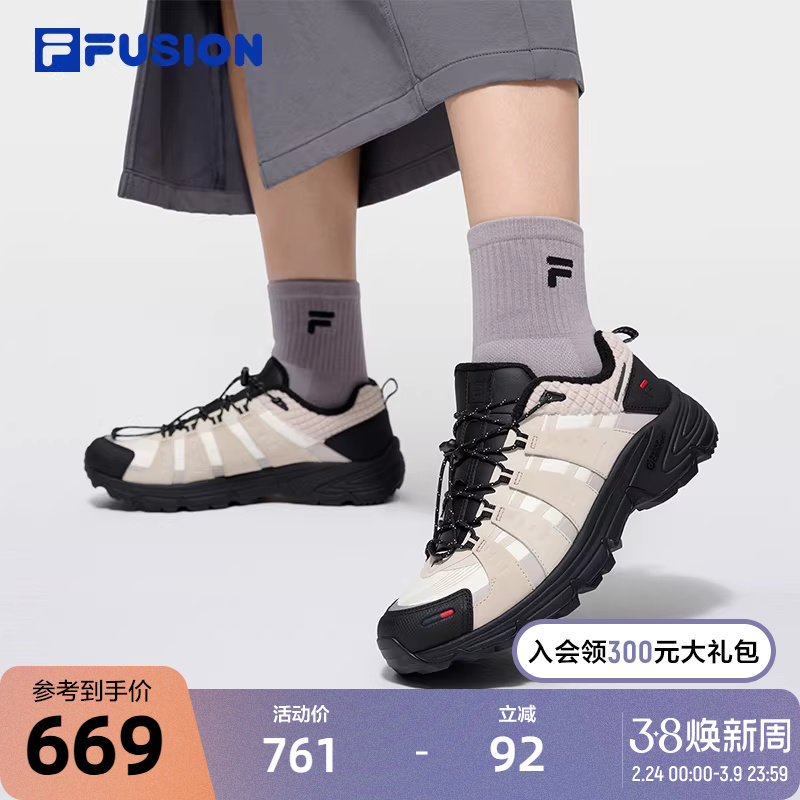 FILA FUSION斐乐潮牌女鞋COMO X WE机能潮鞋2025冬新款加绒跑步鞋