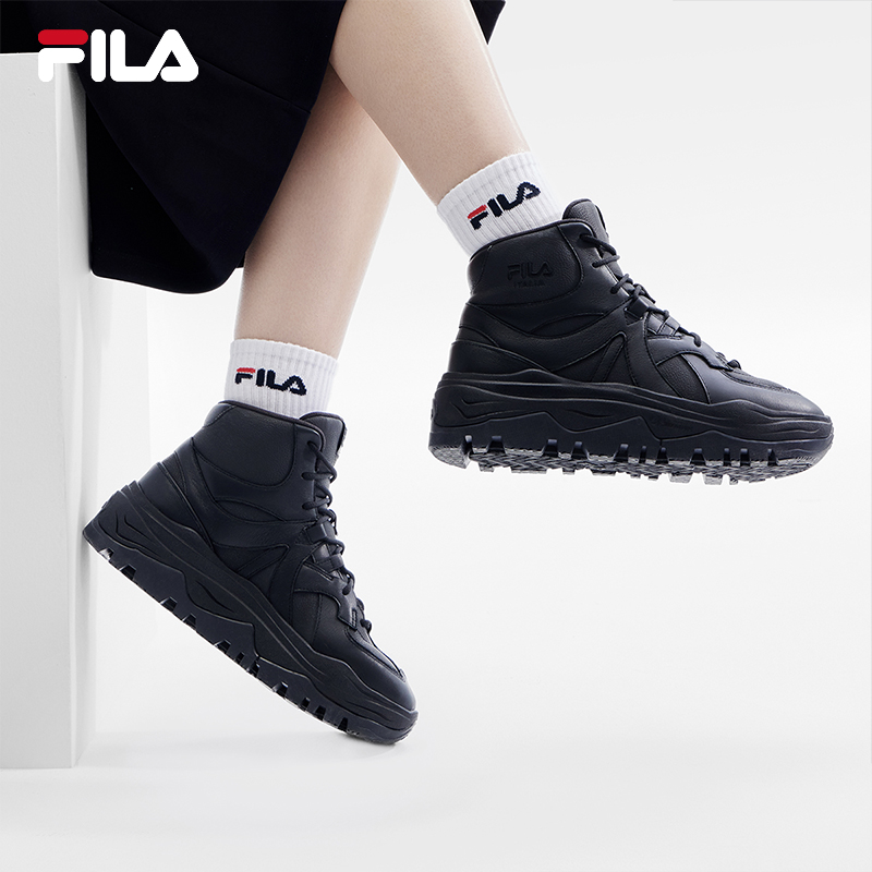 FILA 斐乐官方女鞋AMICA摩登运动鞋2023冬季阿米卡高帮保暖休闲鞋