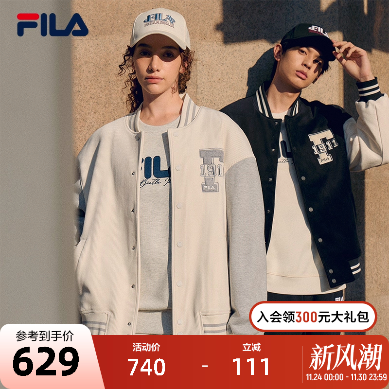 FILA斐乐针织上衣情侣棒球服