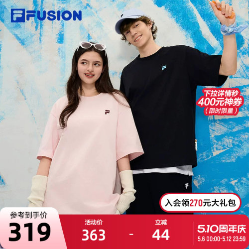 FILAFUSION斐乐中性针织短袖衫