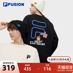 时尚 FILA 2023冬季 针织套头衫 加绒卫衣 FUSION斐乐潮牌情侣款